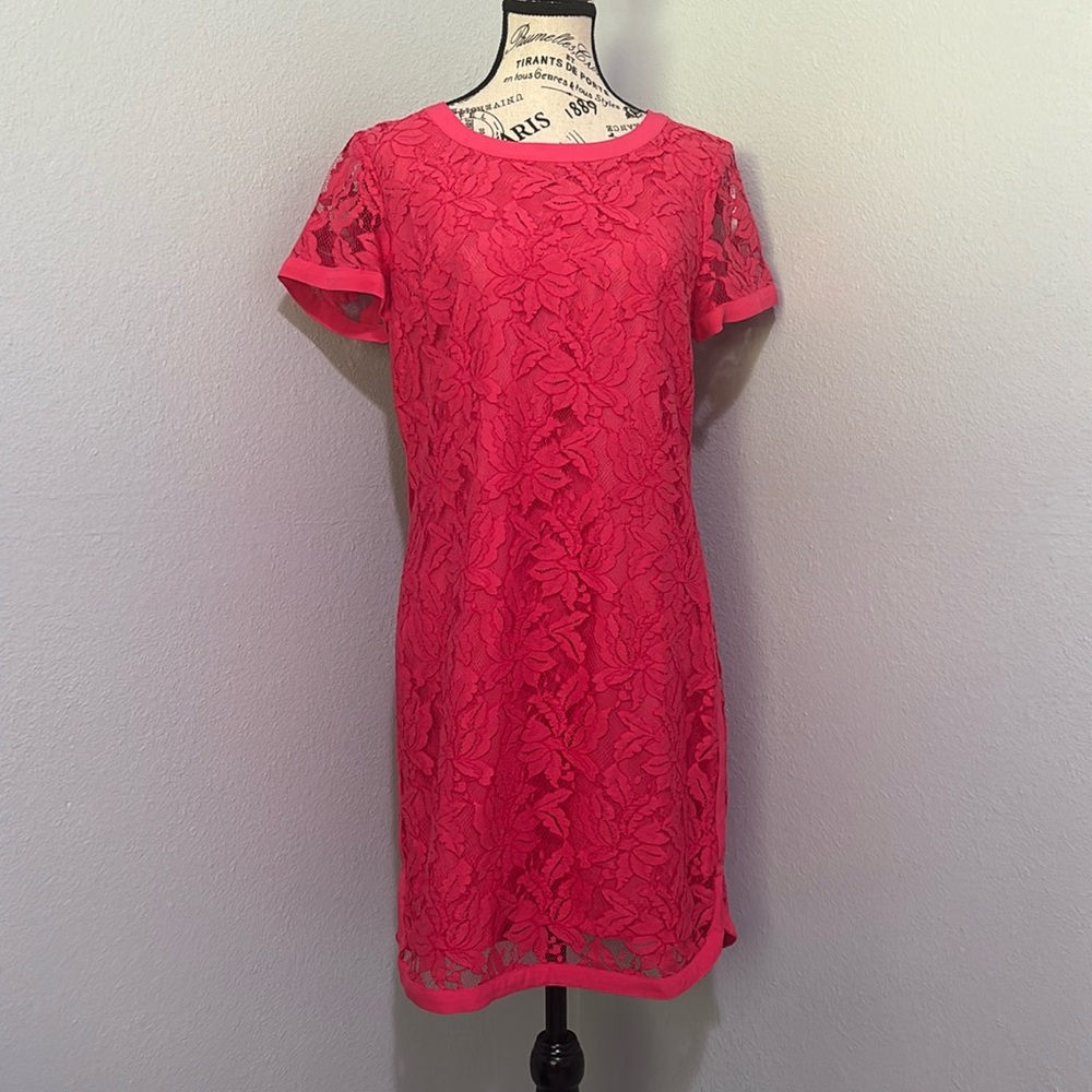 NWOT Donna Morgan Pink Lace Midi Dress Size 8